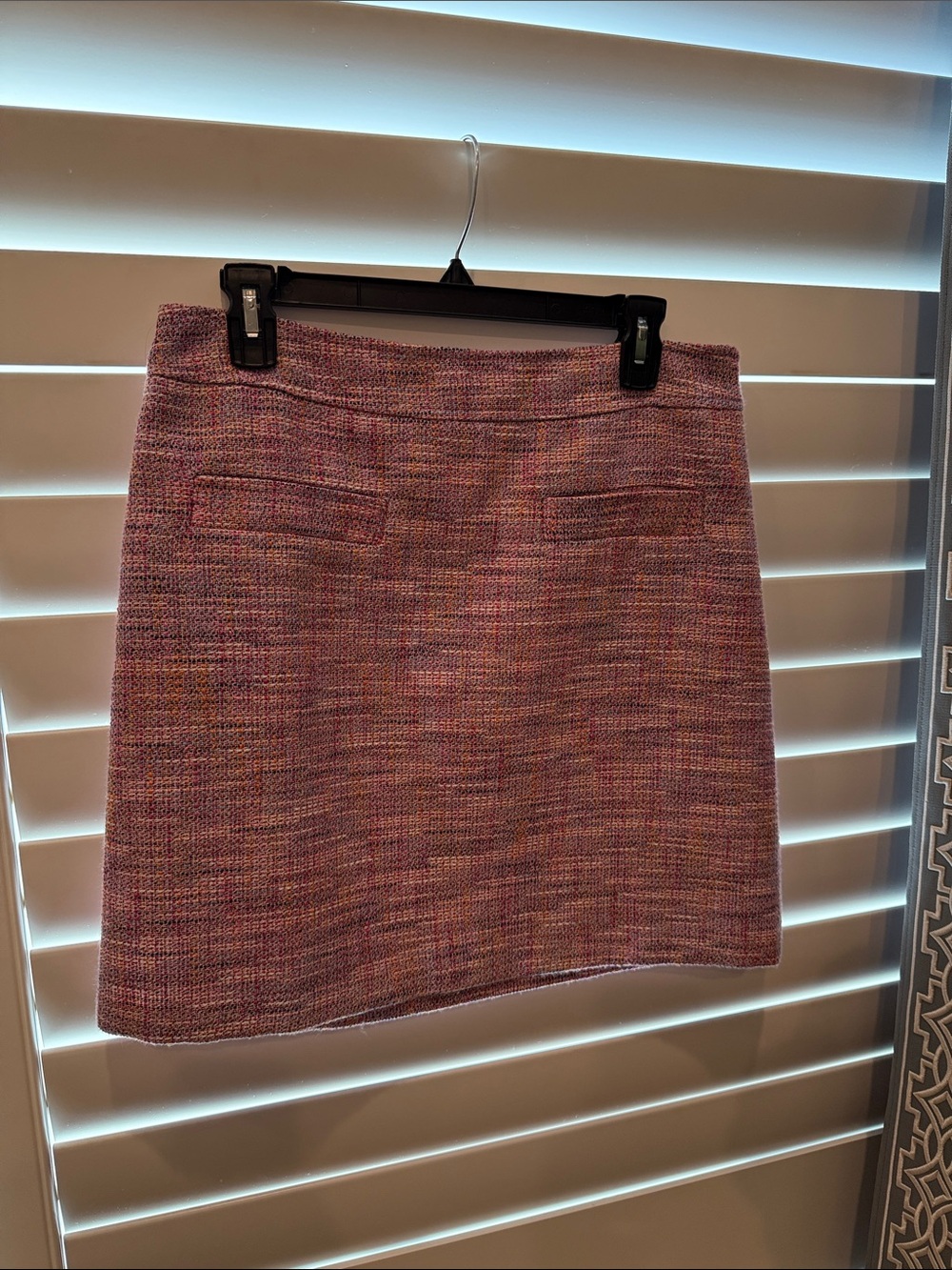 LOFT Pink Multicolor Tweed Mini Skirt